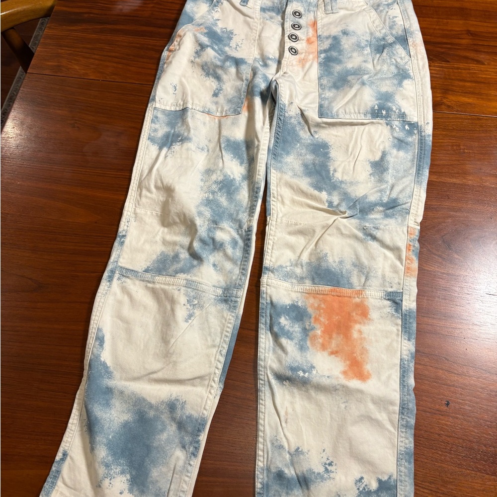Anthropologie Pilcro 27 The Wanderer Pants Tie Dye Button Fly - Picture 2 of 7